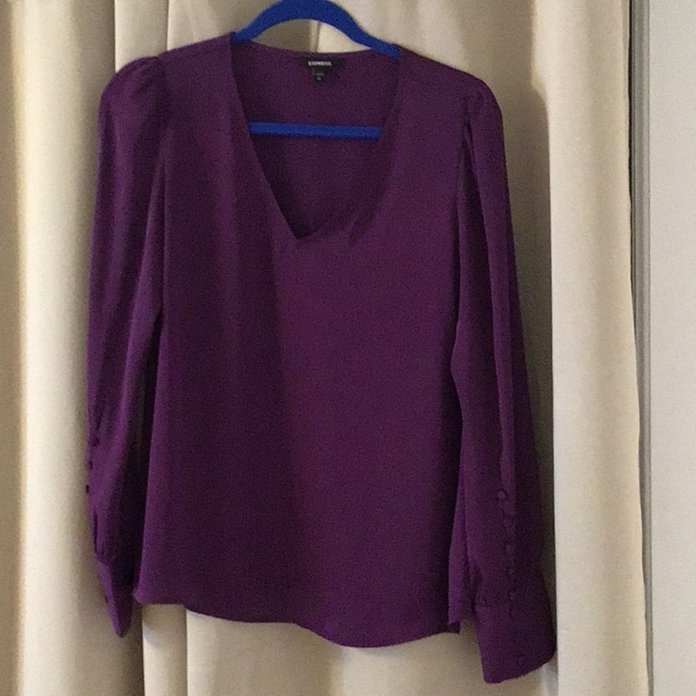Express long sleeve V-neck blouse